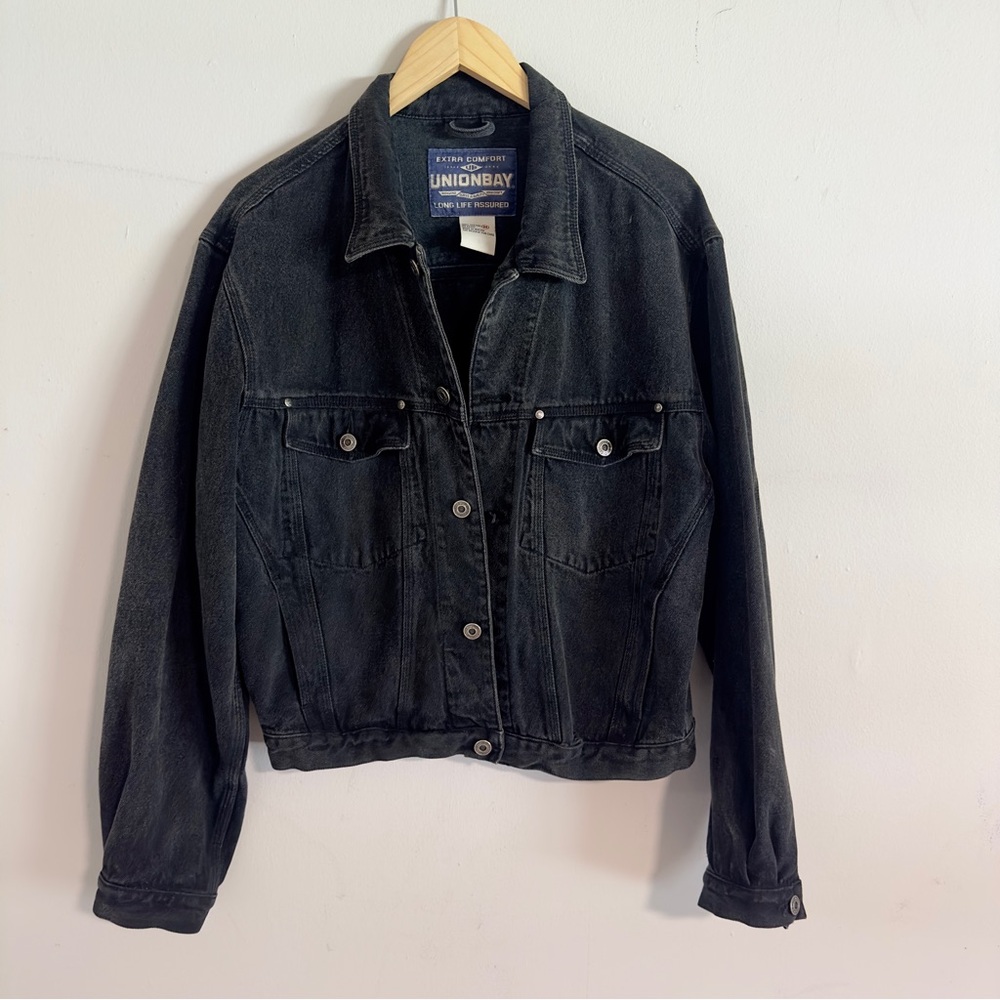 UNIONBAY vintage 90s Black Jean men’s Jacket M Classic Trucker Style